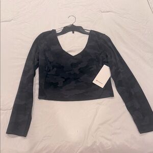 lululemon athletica Dark Camouflage V-Neck Blouse